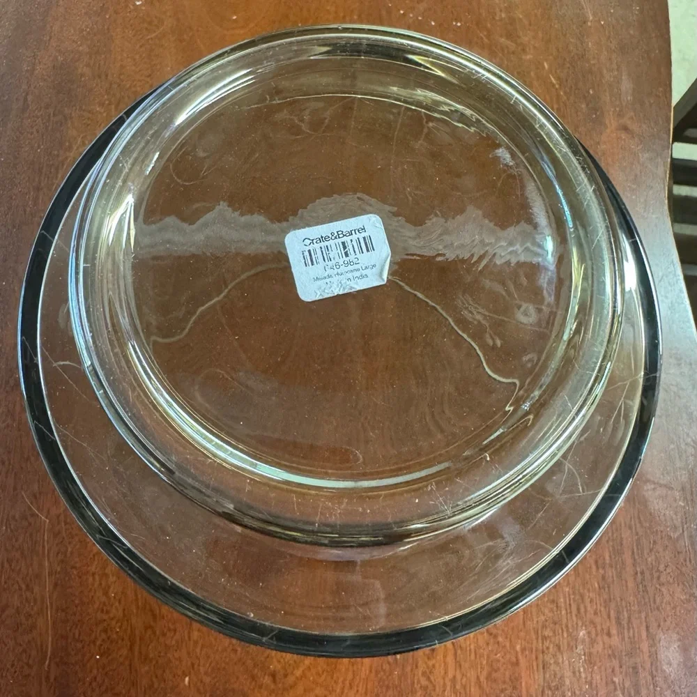 Crate & Barrel Spin Glass Hurricane Candle Holder/Vase